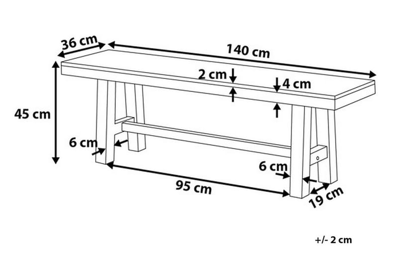 Scania Trädgårdsbänk 140 cm - Brun/Vit - Utemöbler - Utesoffor & bänkar - Trädgårdsbänkar