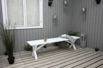 Scottsdale Bänk Utomhus 180 cm Vit - KWA - Utemöbler - Utesoffor & bänkar - Trädgårdsbänkar