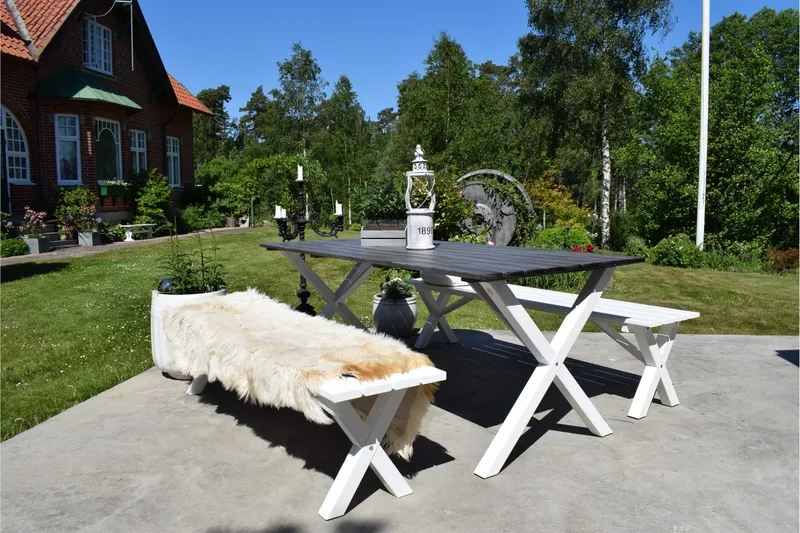 Scottsdale Bänk Utomhus 180 cm Vit - KWA - Utemöbler - Utesoffor & bänkar - Trädgårdsbänkar