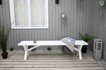 Scottsdale Bänk Utomhus 180 cm Vit - KWA - Utemöbler - Utesoffor & bänkar - Trädgårdsbänkar