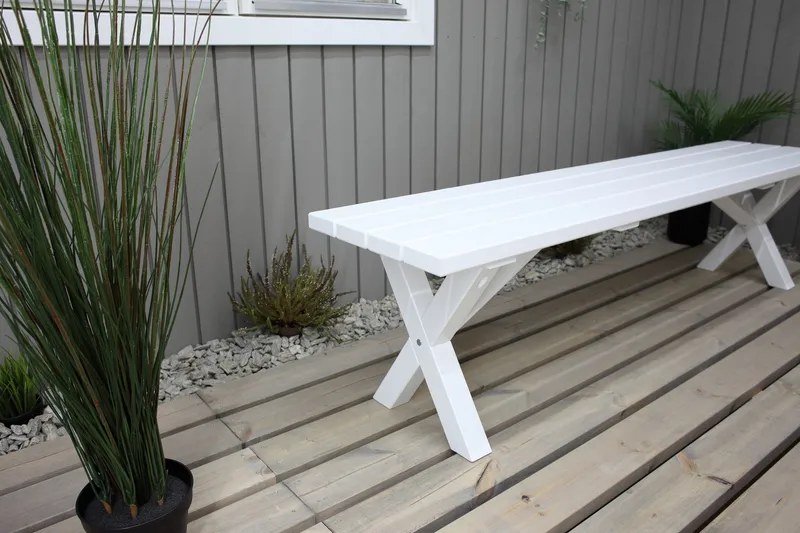 Scottsdale Bänk Utomhus 180 cm Vit - KWA - Utemöbler - Utesoffor & bänkar - Trädgårdsbänkar
