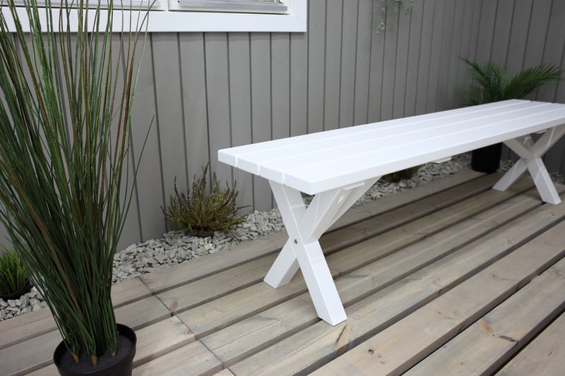 SCOTTSDALE Sittbänk Utomhus 180 Vit - Utemöbler - Utesoffor & bänkar - Trädgårdsbänkar
