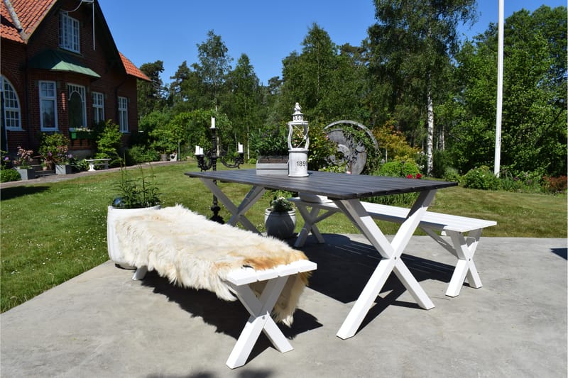 SCOTTSDALE Sittbänk Utomhus 180 Vit - Utemöbler - Utesoffor & bänkar - Trädgårdsbänkar