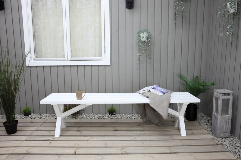SCOTTSDALE Sittbänk Utomhus 180 Vit - Utemöbler - Utesoffor & bänkar - Trädgårdsbänkar