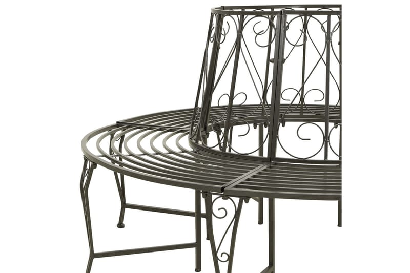 TrädBänk Utomhus 160 cm stål - Grå - Utemöbler - Utesoffor & bänkar - Trädgårdsbänkar