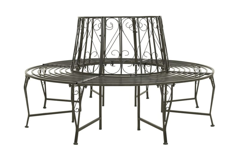 TrädBänk Utomhus 160 cm stål - Grå - Utemöbler - Utesoffor & bänkar - Trädgårdsbänkar