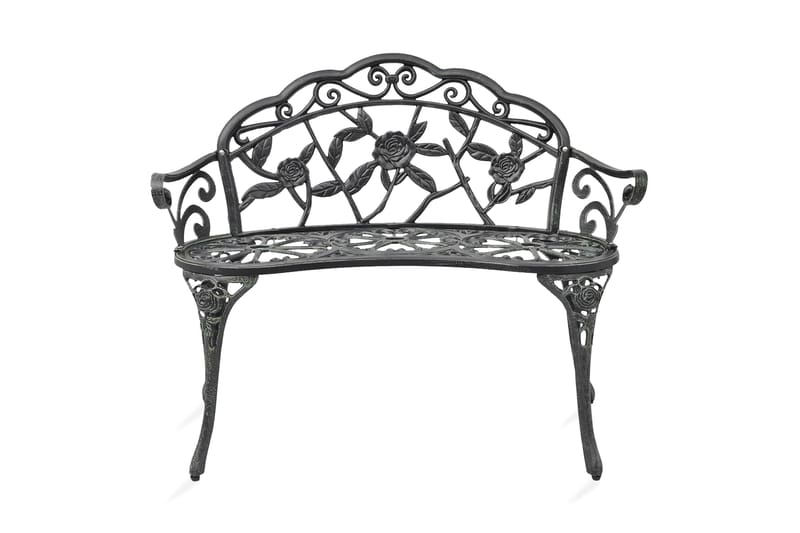 Trädgårdsbänk 100 cm gjuten aluminium grön - Grön - Utemöbler - Utesoffor & bänkar - Trädgårdsbänkar