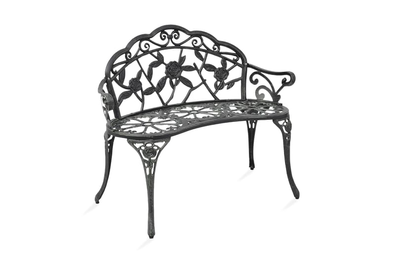Trädgårdsbänk 100 cm gjuten aluminium grön - Grön - Utemöbler - Utesoffor & bänkar - Trädgårdsbänkar
