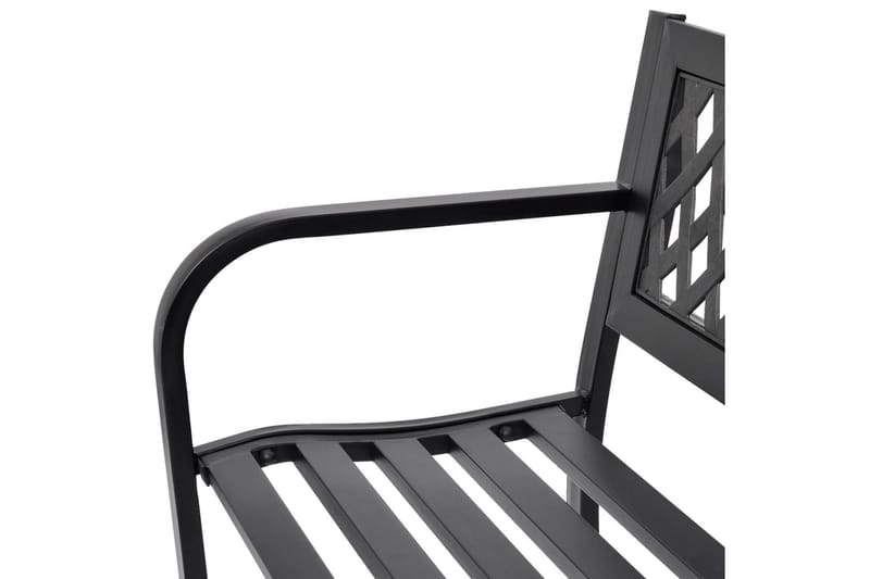 Trädgårdsbänk 118 cm stål svart - Svart - Utemöbler - Utesoffor & bänkar - Trädgårdsbänkar
