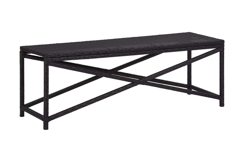 Trädgårdsbänk 120 cm konstrotting svart - Svart - Utemöbler - Utesoffor & bänkar - Trädgårdsbänkar