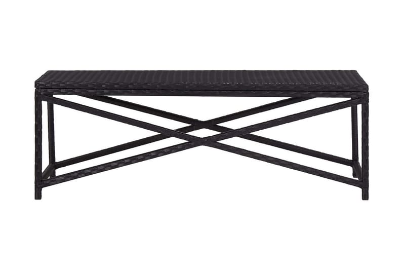Trädgårdsbänk 120 cm konstrotting svart - Svart - Utemöbler - Utesoffor & bänkar - Trädgårdsbänkar