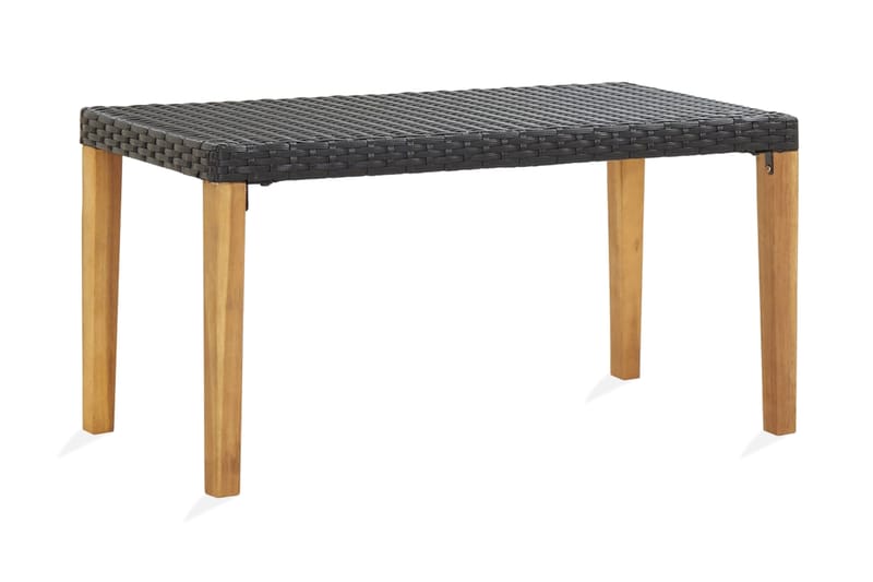 Trädgårdsbänk 120 cm svart konstrotting och massivt akaciatr - Svart - Utemöbler - Utesoffor & bänkar - Trädgårdsbänkar