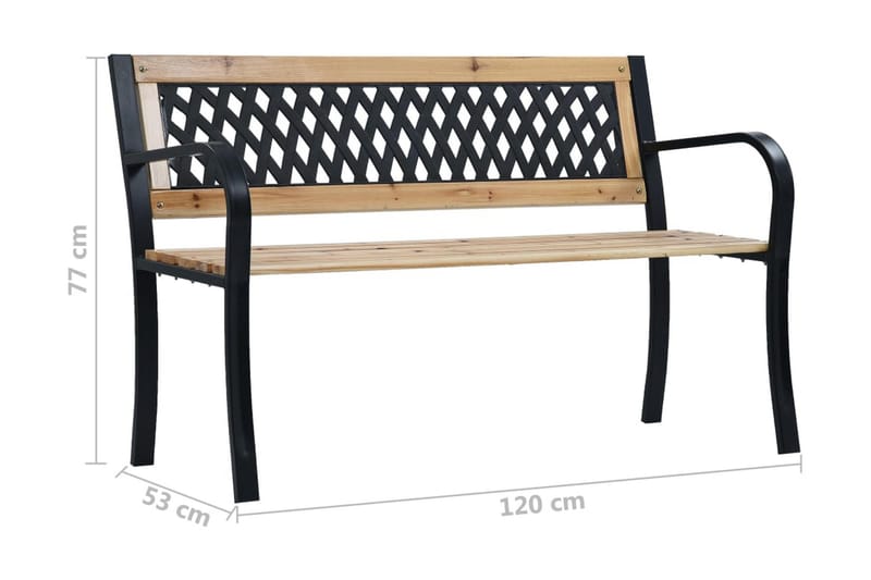 Trädgårdsbänk 120 cm trä - Brun - Utemöbler - Utesoffor & bänkar - Trädgårdsbänkar