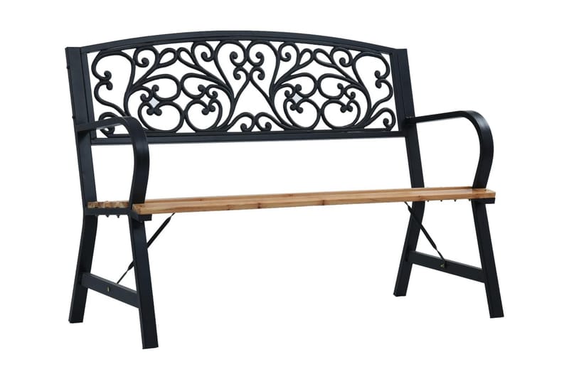 Trädgårdsbänk 120 cm trä - Svart - Utemöbler - Utesoffor & bänkar - Trädgårdsbänkar