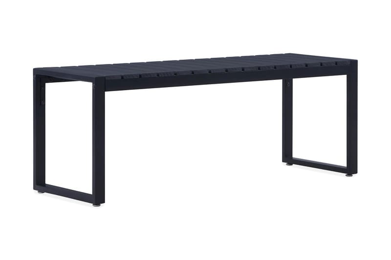 Trädgårdsbänk 120,5 cm PS-skiva svart - Svart - Utemöbler - Utesoffor & bänkar - Trädgårdsbänkar