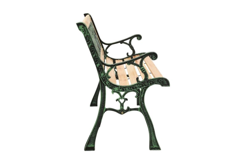 Trädgårdsbänk 122 cm gjutjärn och massivt granträ - Brun - Utemöbler - Utesoffor & bänkar - Trädgårdsbänkar