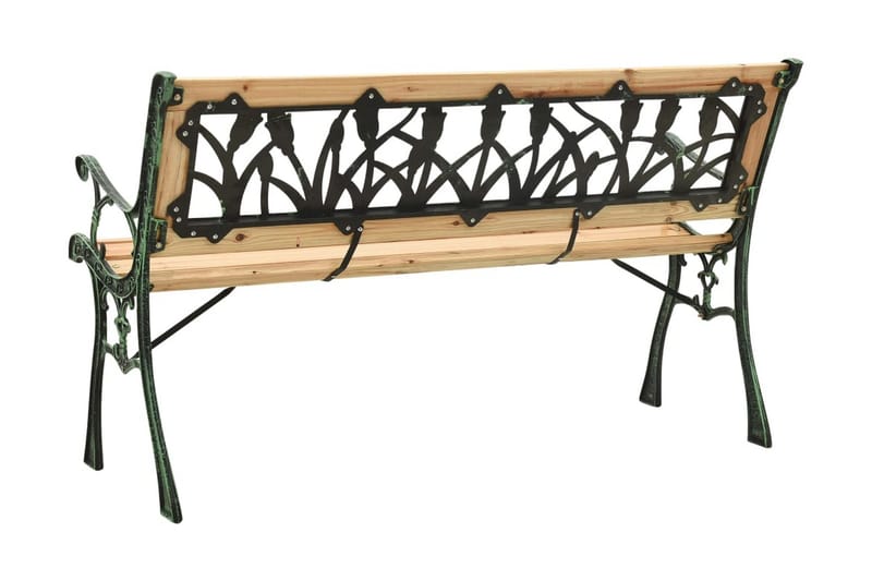 Trädgårdsbänk 122 cm gjutjärn och massivt granträ - Brun - Utemöbler - Utesoffor & bänkar - Trädgårdsbänkar