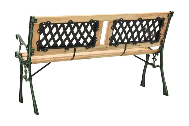 Trädgårdsbänk 122 cm gjutjärn och massivt granträ - Brun - Utemöbler - Utesoffor & bänkar - Trädgårdsbänkar