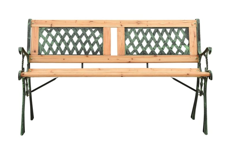 Trädgårdsbänk 122 cm gjutjärn och massivt granträ - Brun - Utemöbler - Utesoffor & bänkar - Trädgårdsbänkar