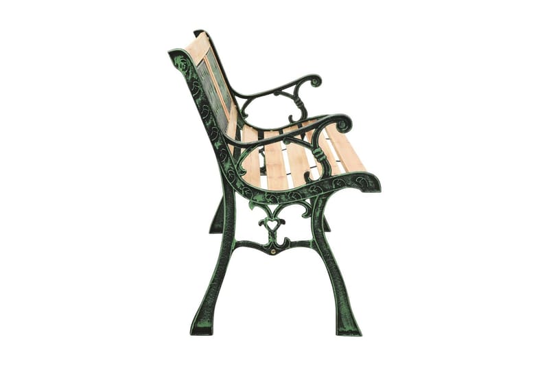 Trädgårdsbänk 122 cm gjutjärn och massivt granträ - Brun - Utemöbler - Utesoffor & bänkar - Trädgårdsbänkar