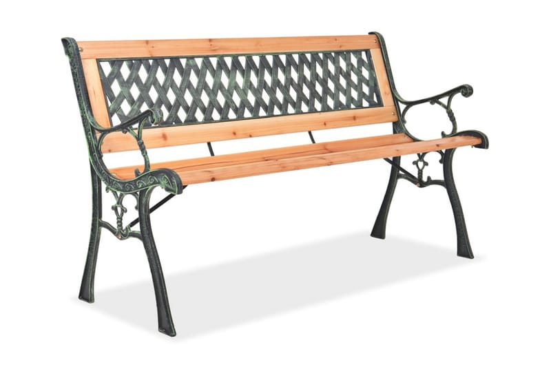 Trädgårdsbänk 122 cm trä - Brun - Trädgårdsbänkar
