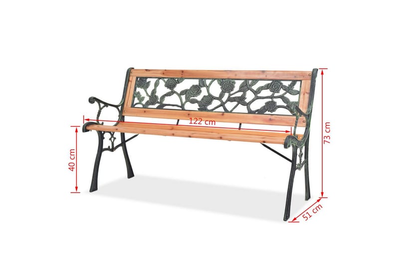 Trädgårdsbänk 122 cm trä - Brun - Utemöbler - Utesoffor & bänkar - Trädgårdsbänkar