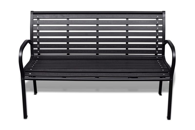 Trädgårdsbänk 125 cm stål och WPC svart - Svart - Utemöbler - Utesoffor & bänkar - Trädgårdsbänkar