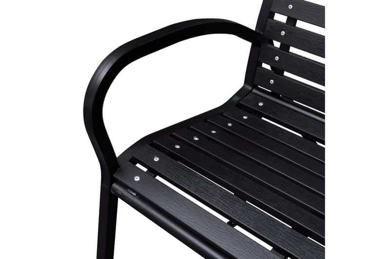 Trädgårdsbänk 125 cm stål och WPC svart - Svart - Utemöbler - Utesoffor & bänkar - Trädgårdsbänkar