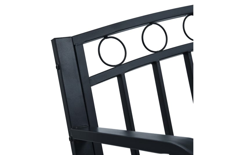 Trädgårdsbänk 125 cm svart stål - Svart - Utemöbler - Utesoffor & bänkar - Trädgårdsbänkar