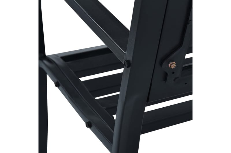 Trädgårdsbänk 125 cm svart stål - Svart - Utemöbler - Utesoffor & bänkar - Trädgårdsbänkar