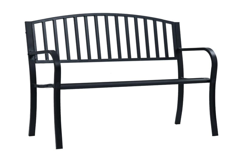 Trädgårdsb�änk 125 cm svart stål - Svart - Trädgårdsbänkar