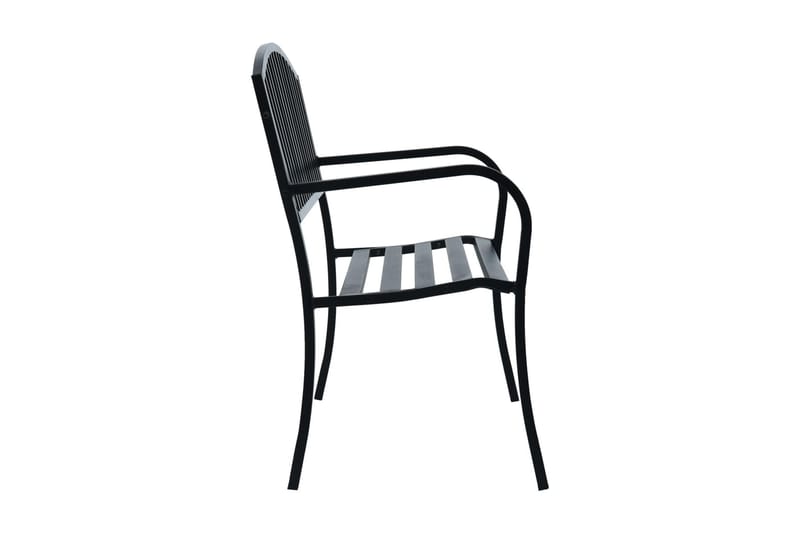 Trädgårdsbänk 125 cm svart stål - Svart - Trädgårdsbänkar