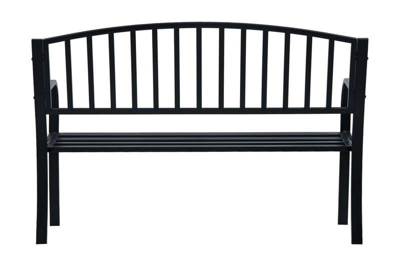 Trädgårdsbänk 125 cm svart stål - Svart - Trädgårdsbänkar