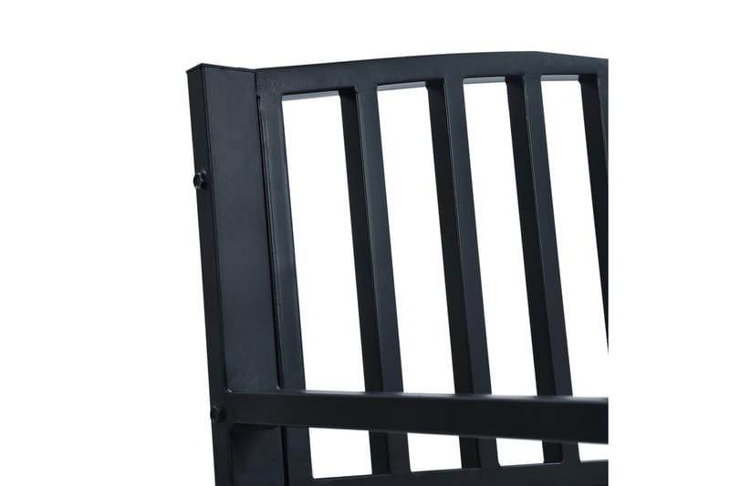 Trädgårdsbänk 125 cm svart stål - Svart - Trädgårdsbänkar