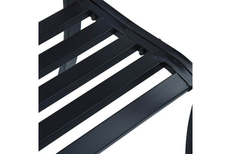 Trädgårdsbänk 125 cm svart stål - Svart - Trädgårdsbänkar