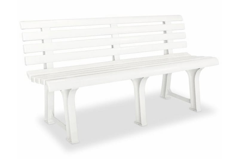 Trädgårdsbänk 145,5 cm plast vit - Vit - Utemöbler - Utesoffor & bänkar - Trädgårdsbänkar