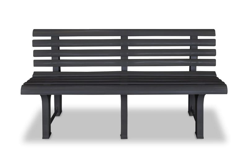 Trädgårdsbänk 145,5 cm plast antracit - Grå - Utemöbler - Utesoffor & bänkar - Trädgårdsbänkar