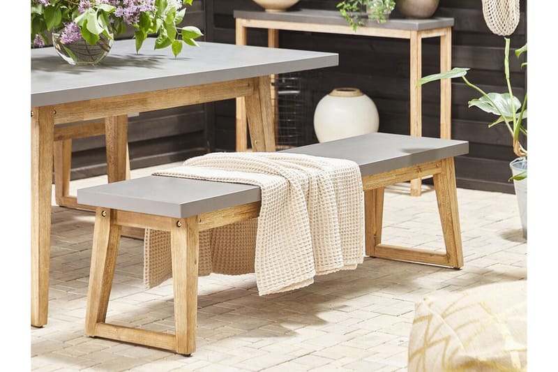 Trädgårdsbänk 160 cm grå ORIA - Grå - Utemöbler - Utesoffor & bänkar - Trädgårdsbänkar