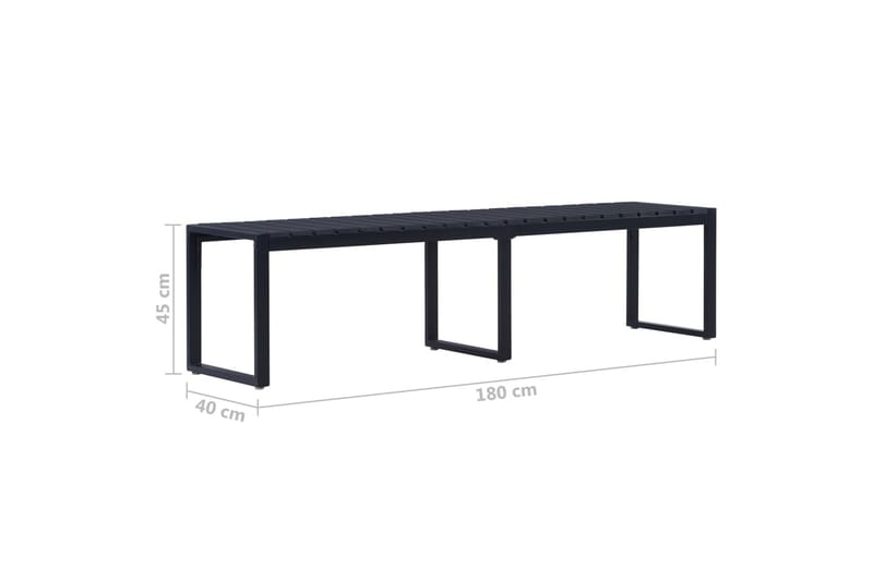 Trädgårdsbänk 180 cm PS-skiva svart - Svart - Utemöbler - Utesoffor & bänkar - Trädgårdsbänkar