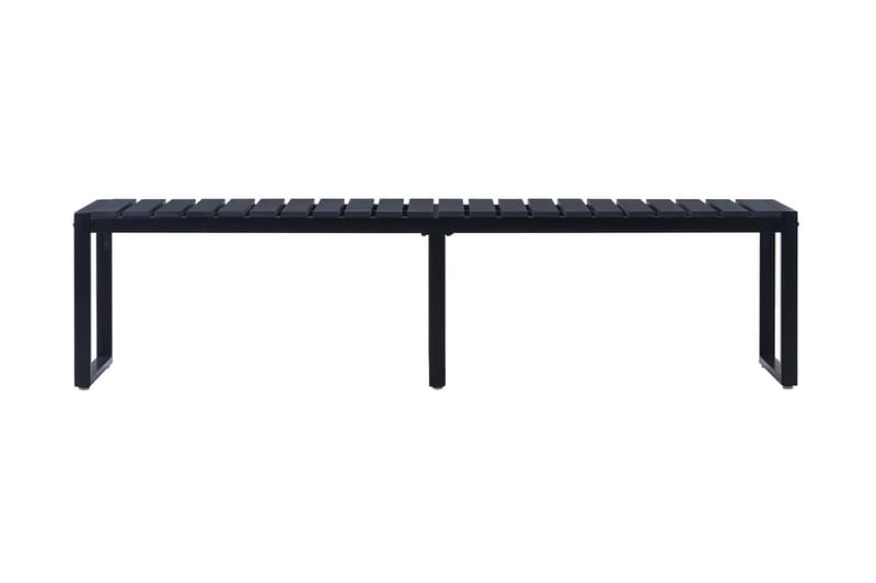 Trädgårdsbänk 180 cm PS-skiva svart - Svart - Utemöbler - Utesoffor & bänkar - Trädgårdsbänkar