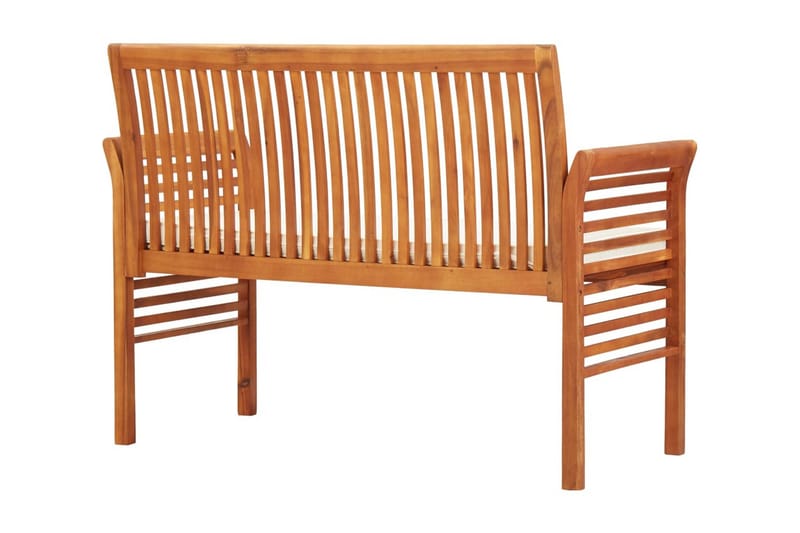 Trädgårdsbänk 2-sits med dyna 120 cm massivt akaciaträ - Brun - Utemöbler - Utesoffor & bänkar - Trädgårdsbänkar
