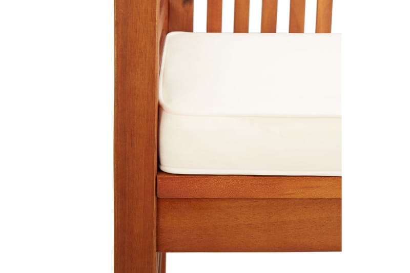 Trädgårdsbänk 2-sits med dyna 120 cm massivt akaciaträ - Brun - Utemöbler - Utesoffor & bänkar - Trädgårdsbänkar