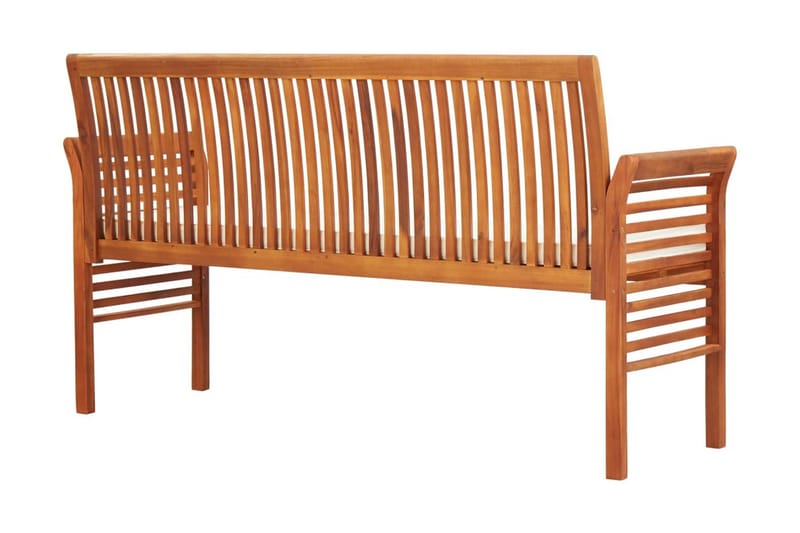Trädgårdsbänk 3-sits med dyna 150 cm massivt akaciaträ - Brun - Utemöbler - Utesoffor & bänkar - Trädgårdsbänkar