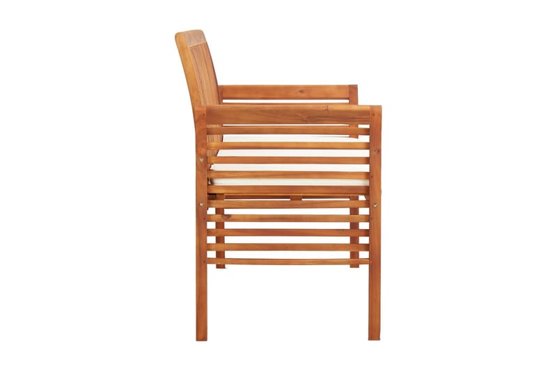 Trädgårdsbänk 3-sits med dyna 150 cm massivt akaciaträ - Brun - Utemöbler - Utesoffor & bänkar - Trädgårdsbänkar