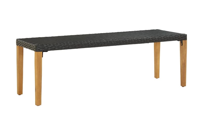 Trädgårdsbänk 80 cm konstrotting svart - Svart - Utemöbler - Utesoffor & bänkar - Trädgårdsbänkar