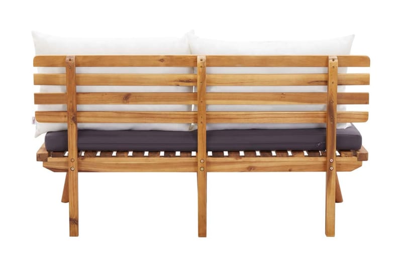 Trädgårdsbänk med dynor 115 cm massivt akaciaträ - Brun - Utemöbler - Utesoffor & bänkar - Trädgårdsbänkar