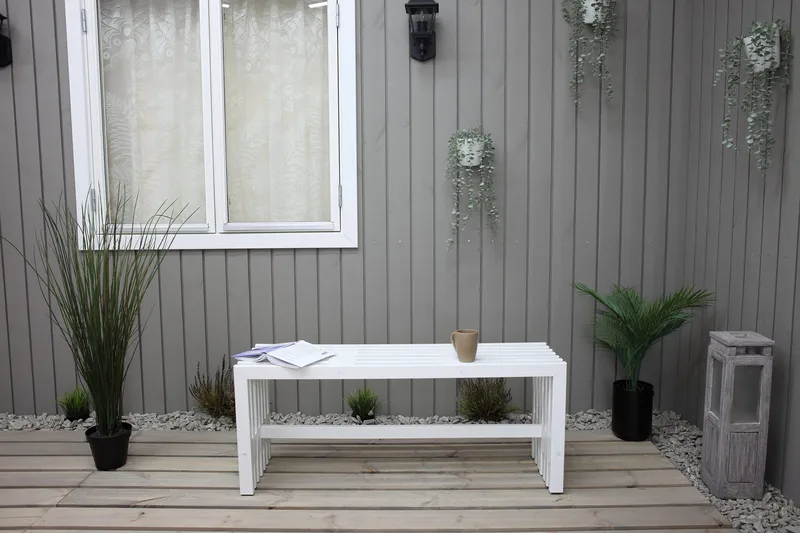 Ulrey Bänk Utomhus - Vit - Utemöbler - Utesoffor & bänkar - Trädgårdsbänkar