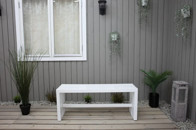 Ulrey Bänk Utomhus - Vit - Utemöbler - Utesoffor & bänkar - Trädgårdsbänkar