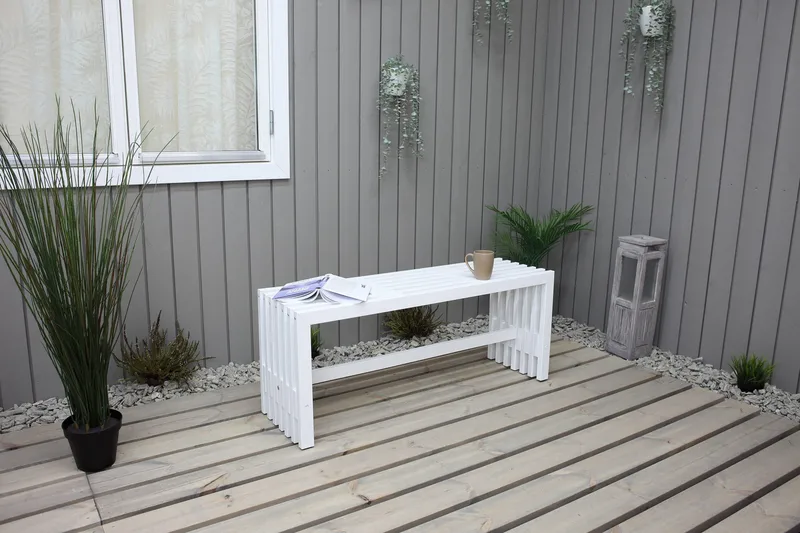 Ulrey Bänk Utomhus - Vit - Utemöbler - Utesoffor & bänkar - Trädgårdsbänkar