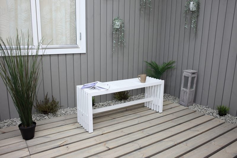 Ulrey Bänk Utomhus - Vit - Utemöbler - Utesoffor & bänkar - Trädgårdsbänkar